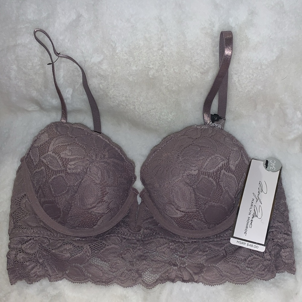 πΊπΈπ MARILYN MONROE Soft Lavender Light Lift Lace Bra NWT 34C - Picture 9 of 9